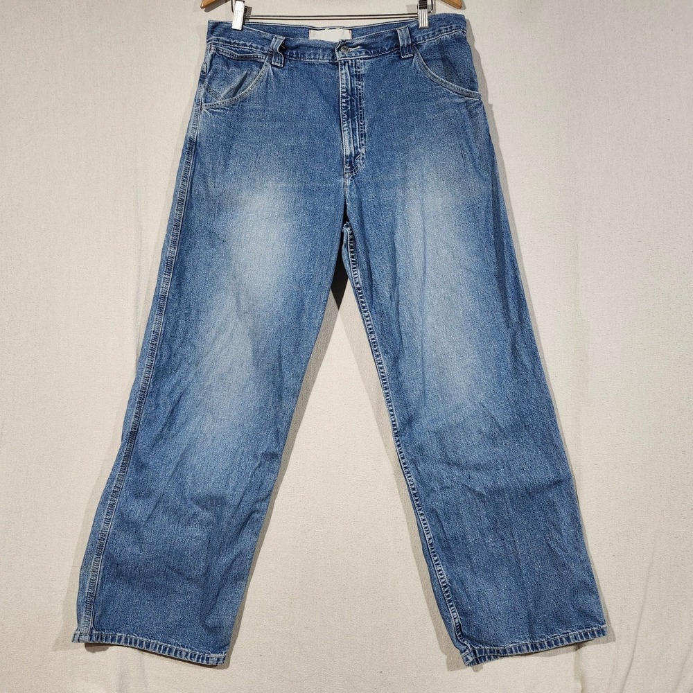 Vintage 90s Levis 652 Mens Loose Fit Straight Leg Jeans 36x32 Blue Medium Wash